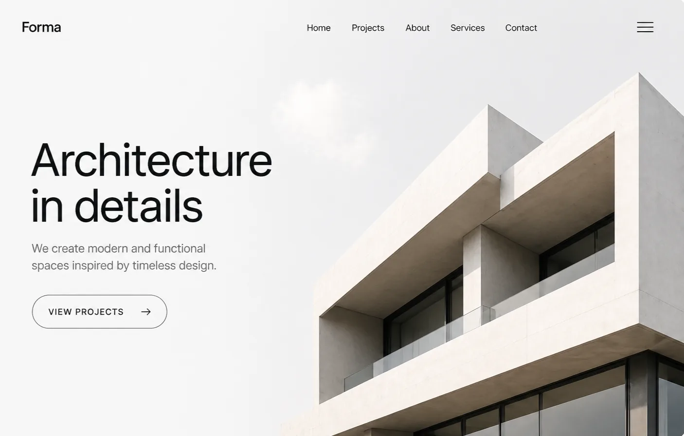 Макет сайта архитектурного бюро — Alex Designs