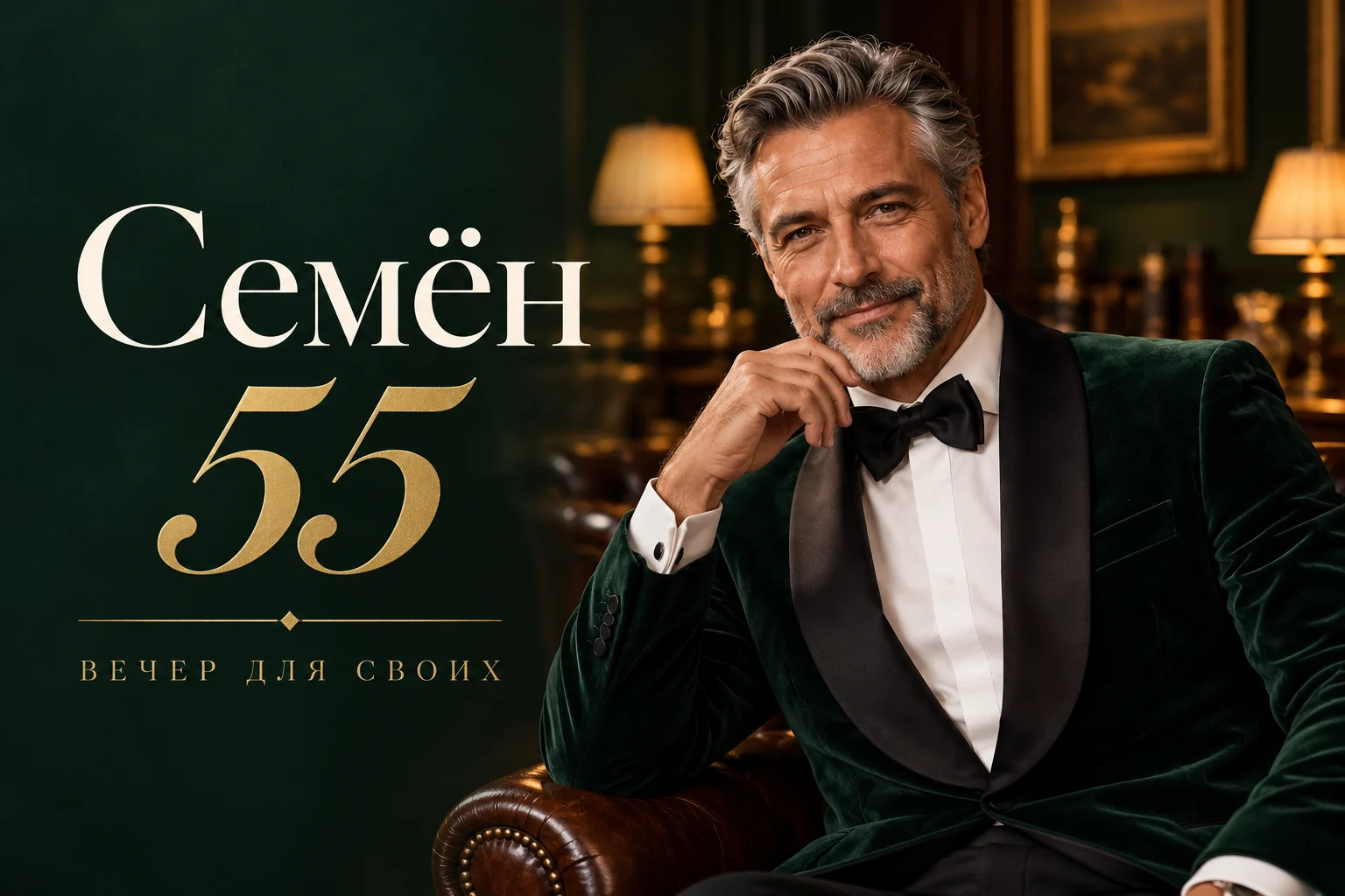 Приглашение Семёна на юбилей — демонстрационный дизайн